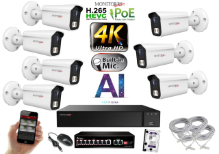 MS 4K IP 7 kamerový set so switchom 8 Mpix WTube (6378K7B) 